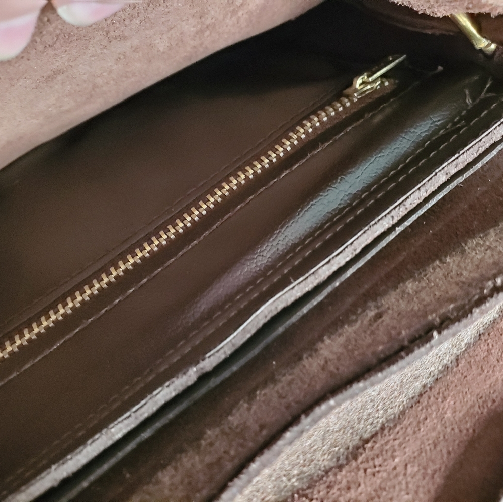SOLD Burlington Brown Suede Asymmetrical Purse - Picture 12 of 12